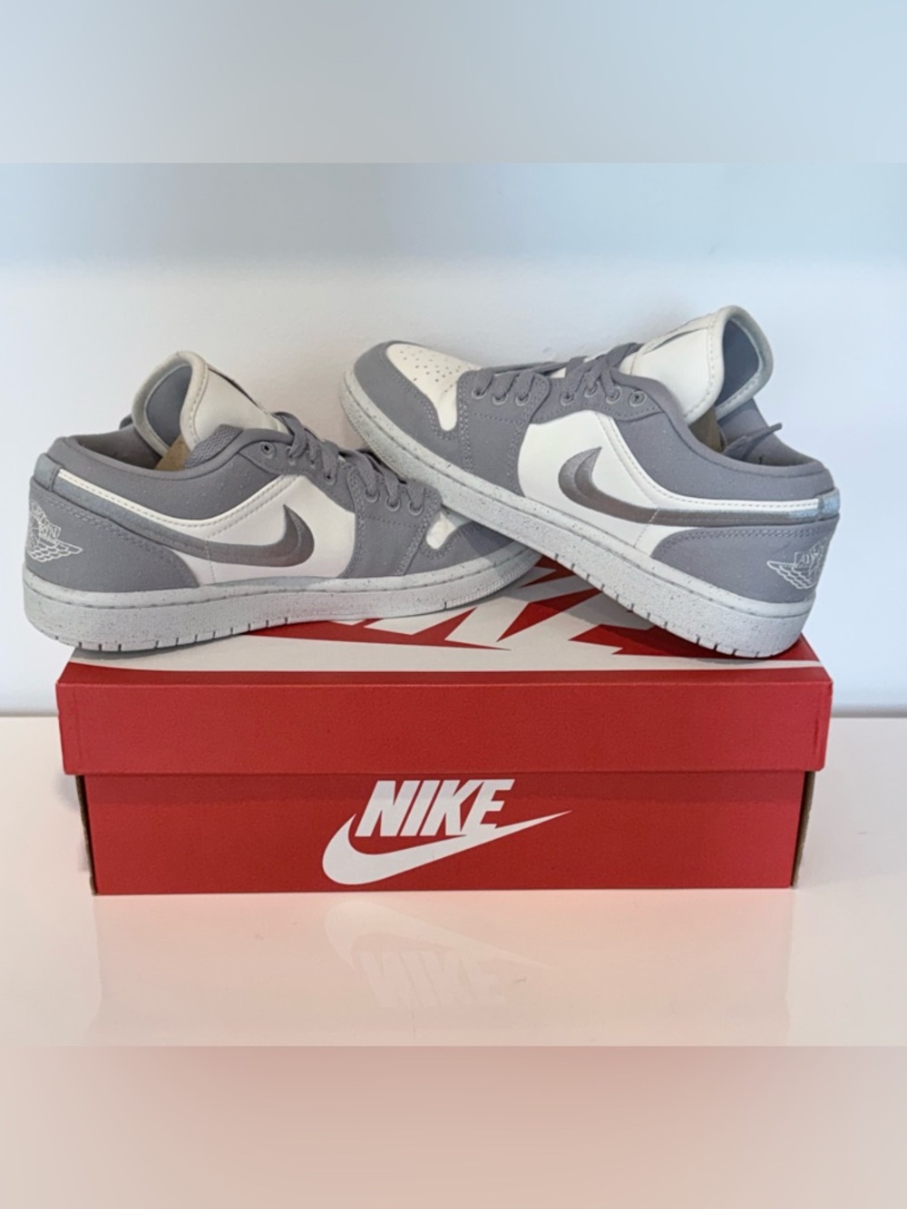 Nike Women's Air Jordan 1 Low SE Light Steel Grey Size 7.5 original box near new - Picture 7 of 12